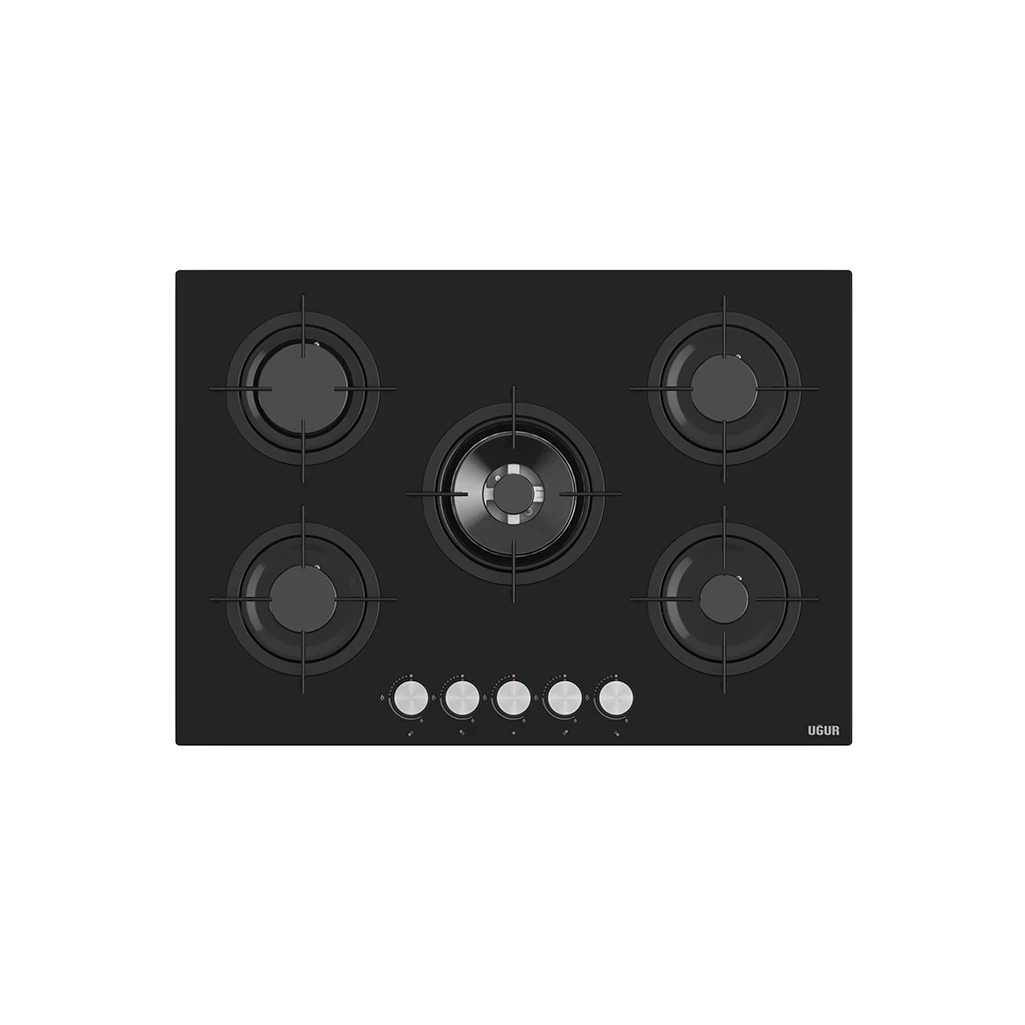 UAO 7551W4 SCO RSR1 5 Gözlü 74 cm Gazlı Ankastre Cam Ocak