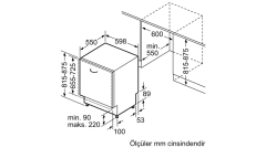 SN615X01DT iQ100 Tam Ankastre Bulaşık Makinesi 60 cm