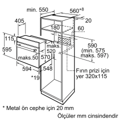 HB134FES1T iQ300 Ankastre Fırın 60 x 60 cm Inox