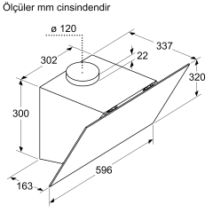 LC64KPJ60T iQ100 Duvar Tipi Davlumbaz 60 cm Siyah Cam