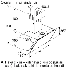 LC66KPJ60T iQ300 Duvar Tipi Davlumbaz 60 cm Siyah Cam