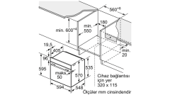HR538ABS1 iQ500 Buhar Fonksiyonlu Ankastre Fırın 60 x 60 cm paslanmaz çelik
