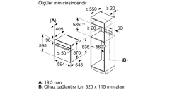 HR538ABS1 iQ500 Buhar Fonksiyonlu Ankastre Fırın 60 x 60 cm paslanmaz çelik