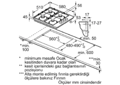 EB6C5PB82O iQ100 Gazlı Ocak 60 cm Paslanmaz çelik